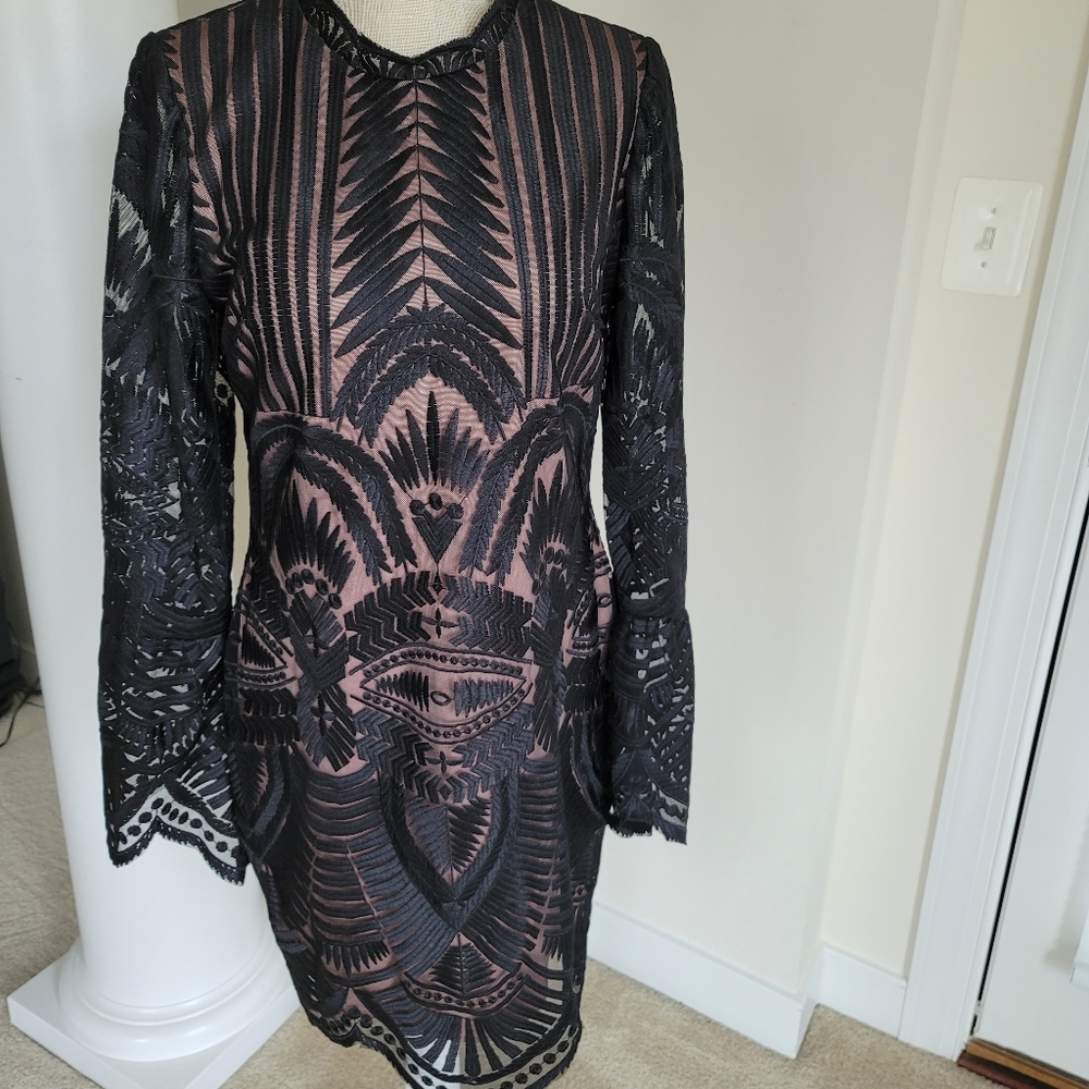 Night Way Nude Illusion Dress - 8